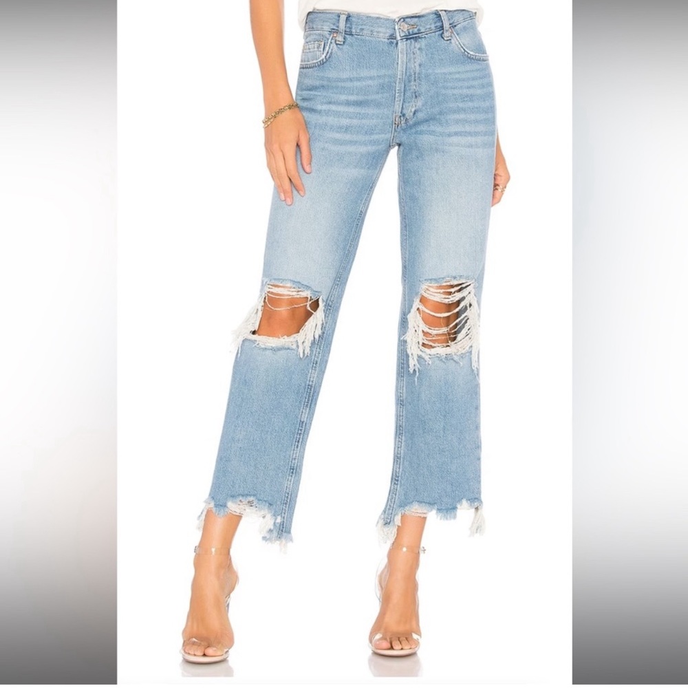 Free People We The People Maggie Button Fly Straight Jeans Womens Size 28
